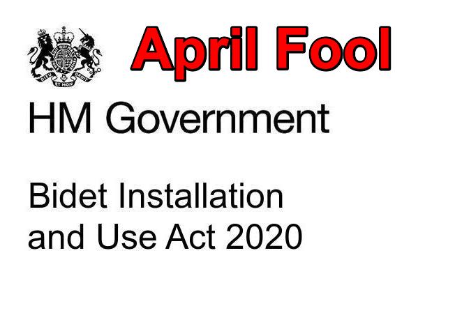April Fool Joke: Bidet Installation and Use Act 2020